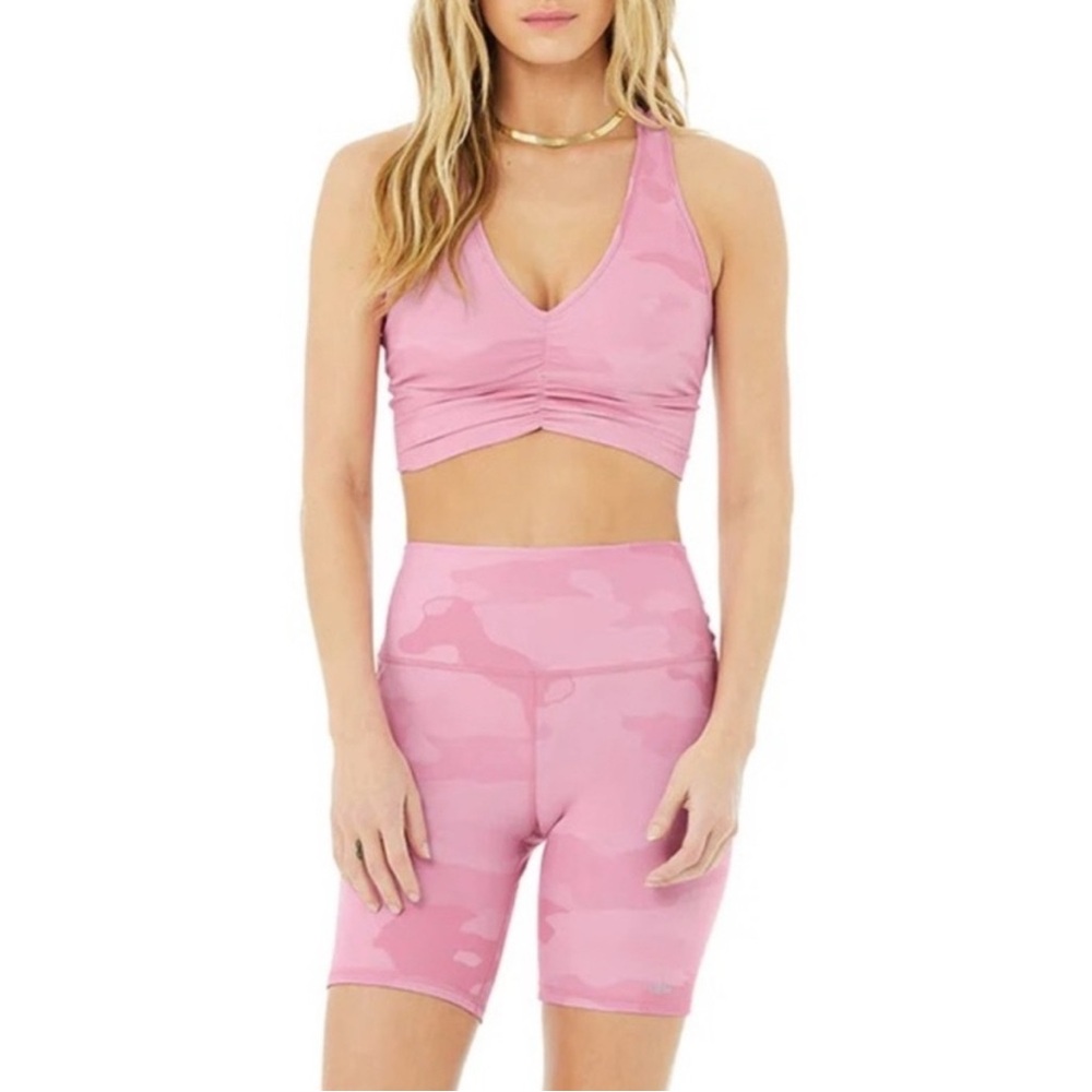 ALO Yoga Pink Camo Sport Bra